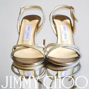 Jimmy Choo Gold Strappy Heels